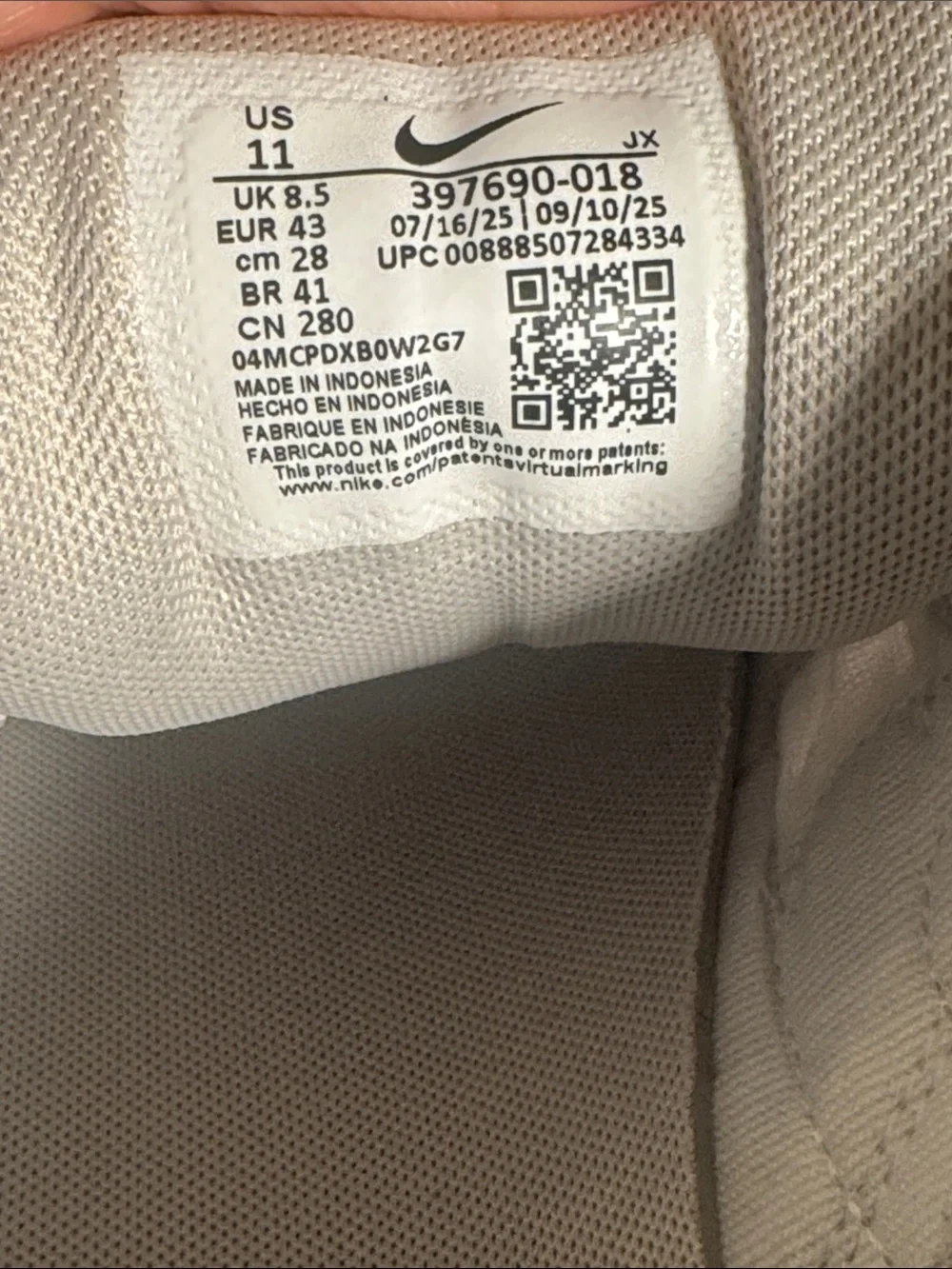 Nike breathable mesh